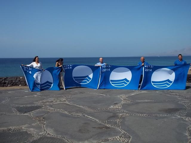 Bandera azul en las playas de Puerto del Carmen